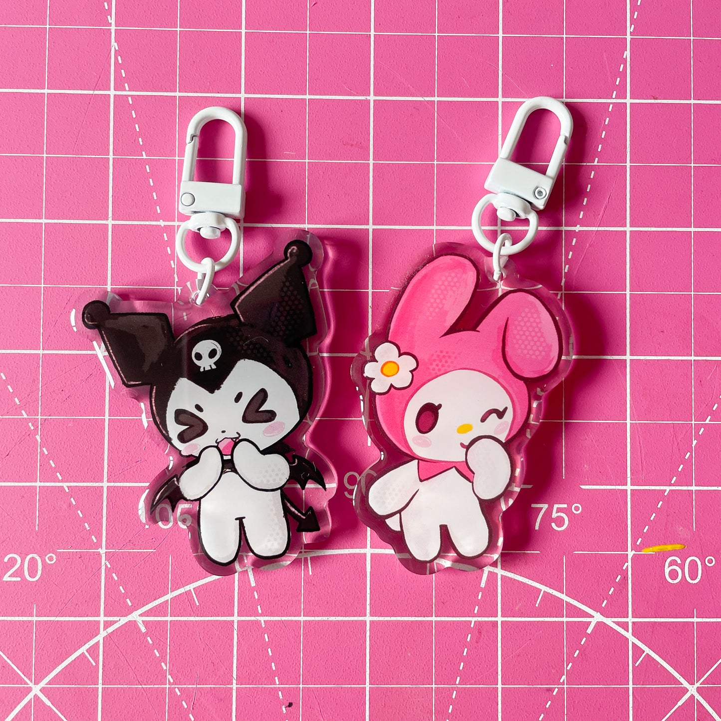 Bunny Besties - Epoxy Acrylic Keychains