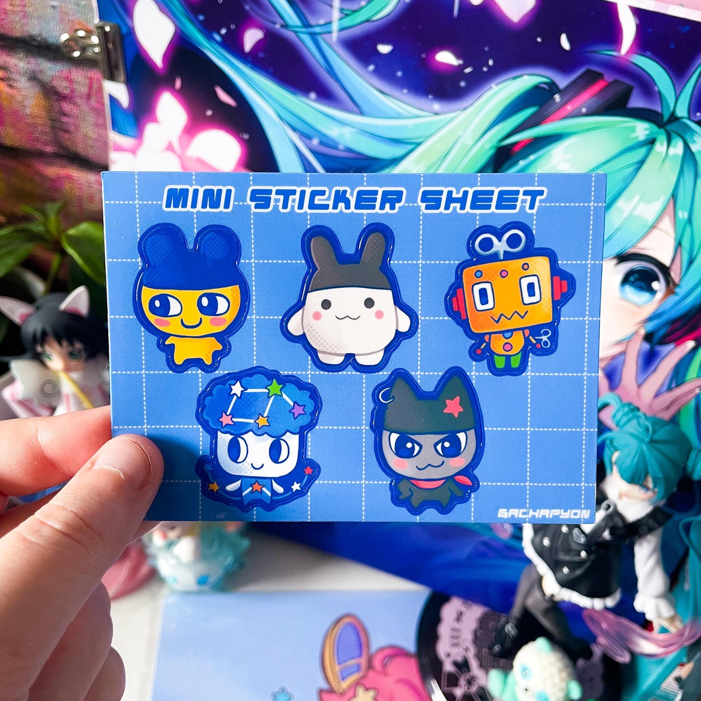 Tamagotchi Mini Sticker Sheet - Kawaii 2000s 90s nostalgia sticker sheet - Waterproof Durable Stickers