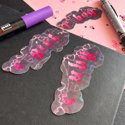 E-Boy, E-Girl and E-Nby - Alternative Emo Holographic Stickers