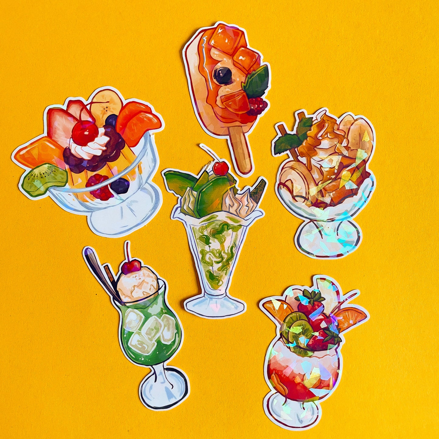 Tropical Desserts - Summery Holographic Sticker