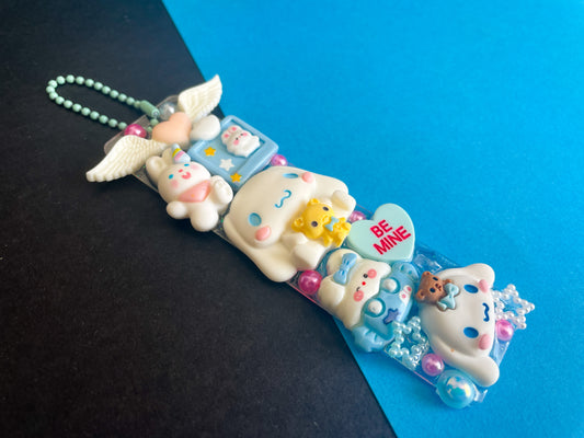 Cute Blue Dog - One Of A Kind Deco Keychain