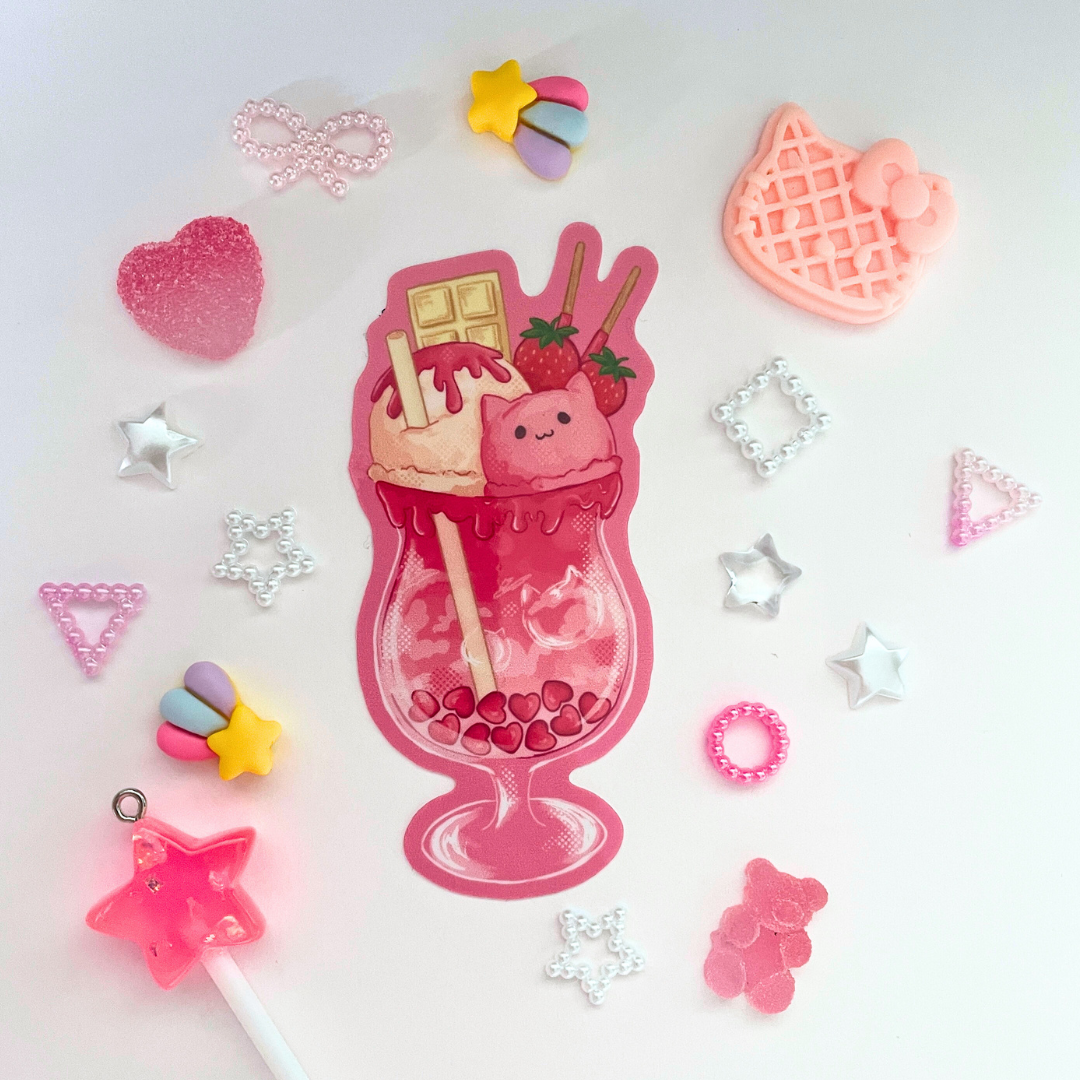 Colourful Boba Stickers - Kawaii Holographic Stickers