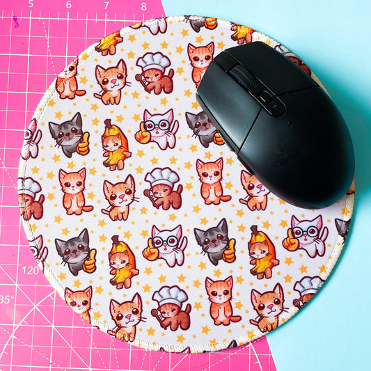 Friendly lil meme kitties : 25cm Mousepad