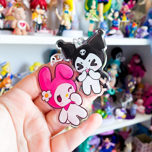 Bunny Besties - Epoxy Acrylic Keychains