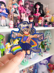 Nyan Cat Pilot - Waterproof Sticker