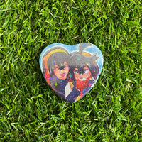 Carmine & Kieran - Heart Button Badge