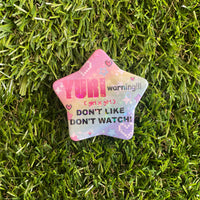 Yaoi / Yuri Warning - Holographic Star Badge