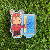 The Baroness Awaits - Cute Bunny Doorman Waterproof Sticker