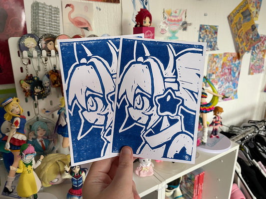 Catgirl Space Ranger - Lino Cut Print (Made to order)