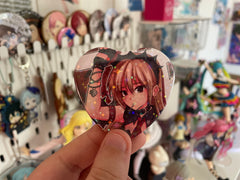 Gothic Anime Angel - Heart Button Badge