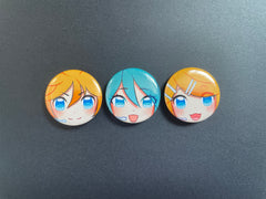 Miku, Rin & Len 32mm Button Badges