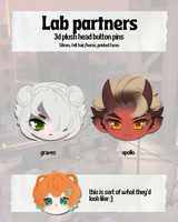 Lab Partners - 3D Plush Button Badges